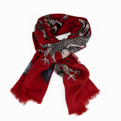 Gucci stola con frange stampa - gucci,