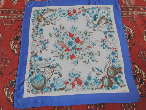 Gucci foulard fiori frutta - e,